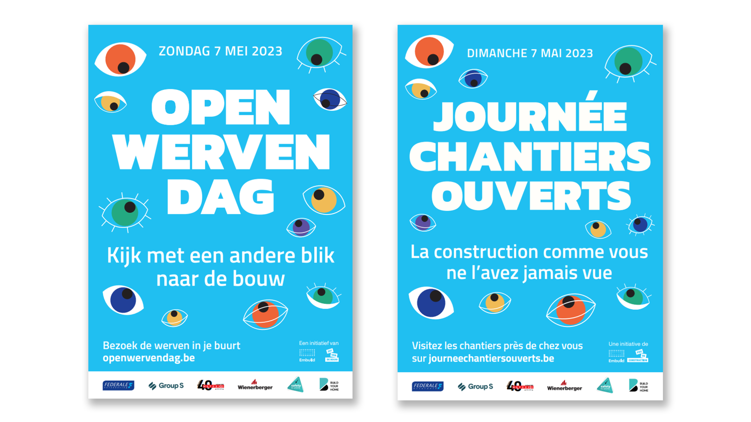 Affiches Open Wervendag in Nederlands en Frans.