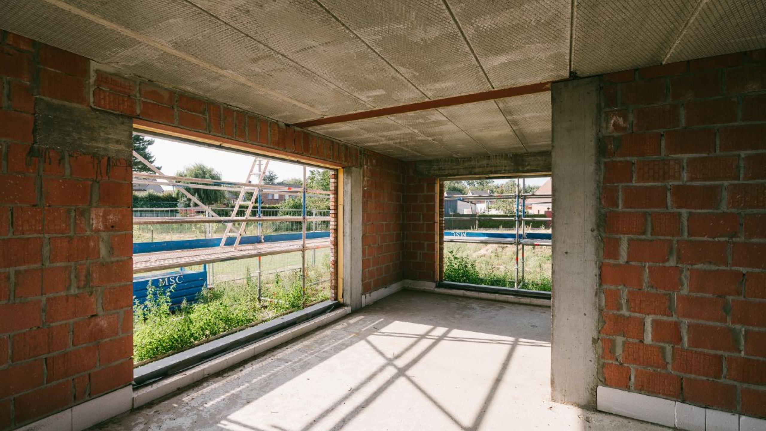 Binnenkant ruwbouw nieuwe woning.