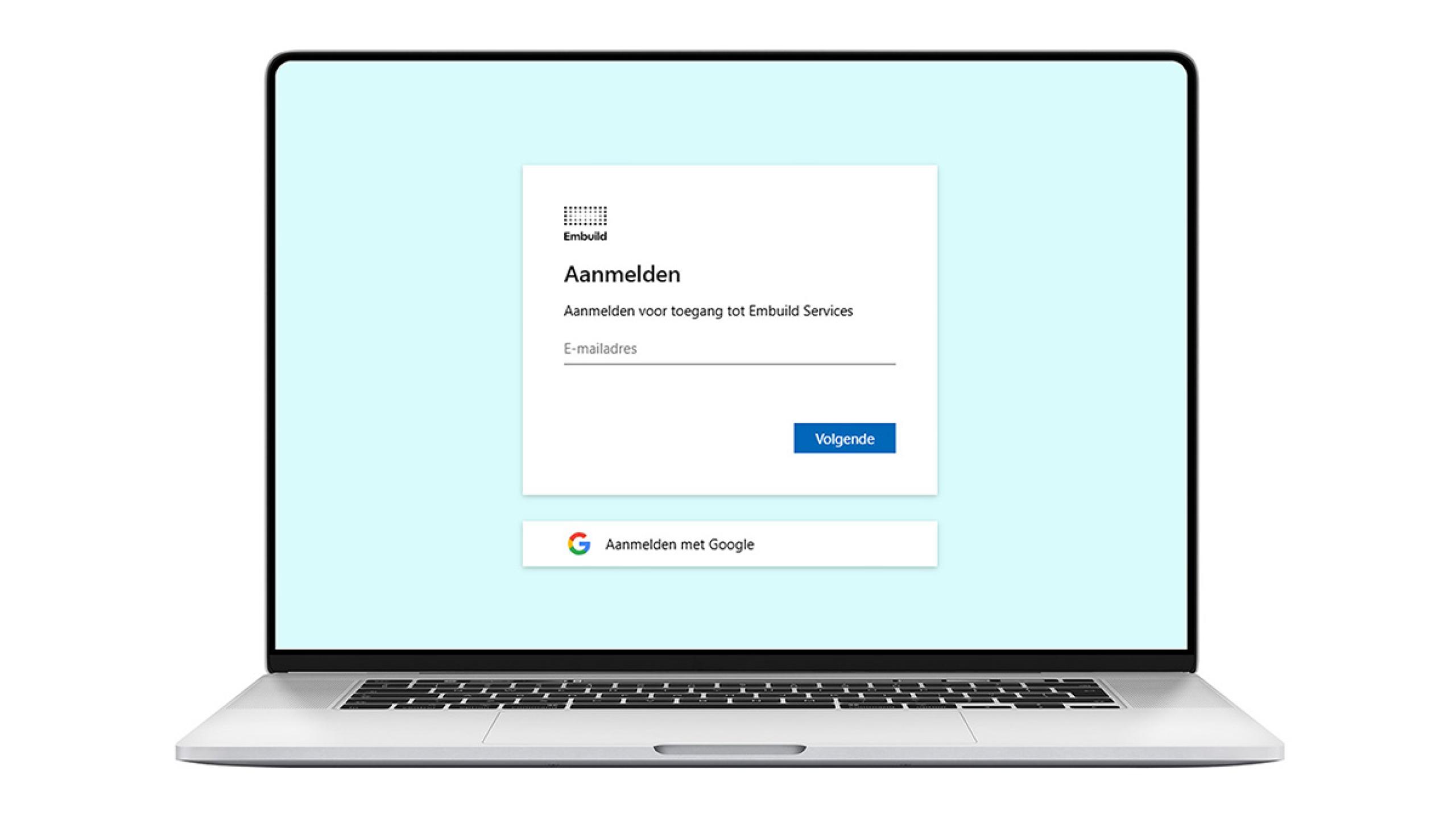 Laptop met inlogscherm.