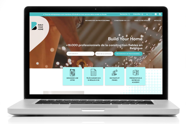 Laptop met website Build Your Home.