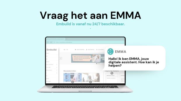 Laptop met EMMA op het scherm.